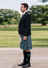 Traditional_Thomson_Dress_Blue_Tartan_Kilt_and_Argyle_Jacket_Kilt_Outfit_left_image
