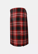 Traditional_Tweedside_Red_Tartan_kilt_left_image_with_pleated_design_and_adjustable_buckles_for_men