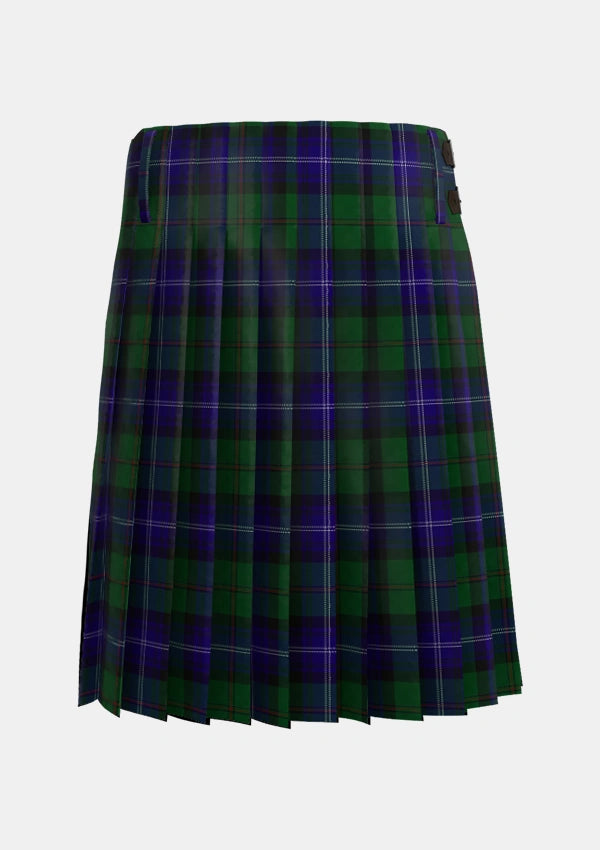 Traditional_Urquhart_White_Line_Tartan_623_kilt_back_image_with_pleated_design_and_adjustable_buckles_for_men