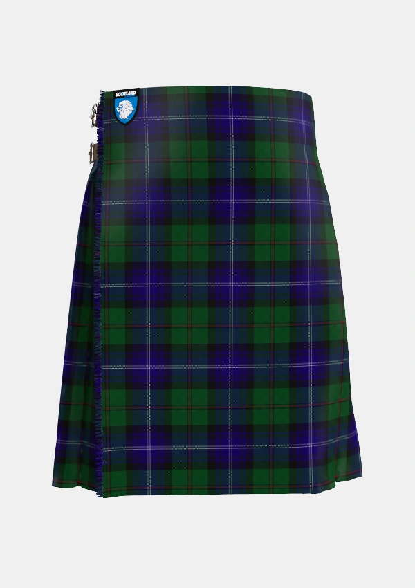 Traditional_Urquhart_White_Line_Tartan_623_kilt_front_image_with_pleated_design_and_adjustable_buckles_for_men
