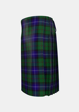 Traditional_Urquhart_White_Line_Tartan_623_kilt_left_image_with_pleated_design_and_adjustable_buckles_for_men