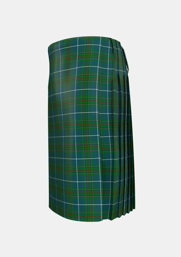 Traditional_Vipont_White_line_Tartan_1479_kilt_left_image_with_pleated_design_and_adjustable_buckles_for_men