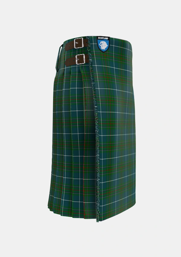 Traditional_Vipont_White_line_Tartan_1479_kilt_right_image_with_pleated_design_and_adjustable_buckles_for_men
