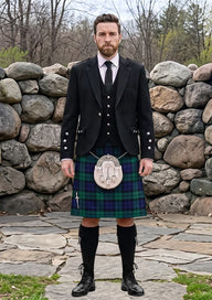 Traditional_Wallace_Blue_Tartan_46_Kilt_and_Argyle_Jacket_Kilt_Outfit_front_image