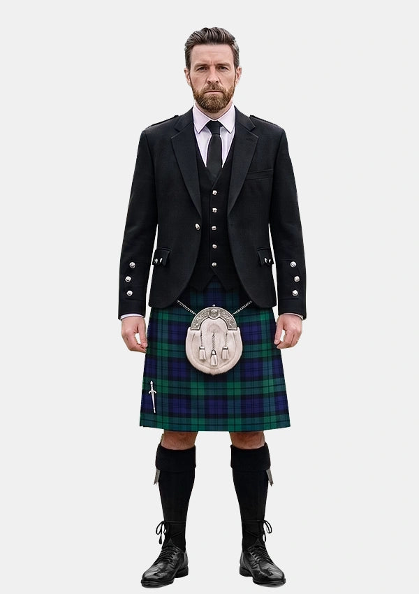 Traditional_Wallace_Blue_Tartan_46_Kilt_and_Argyle_Jacket_Kilt_Outfits_front_image