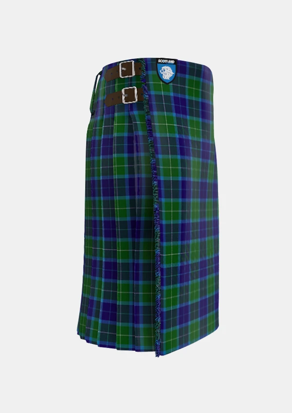 Traditional_Wallace_Blue_Tartan_kilt_46_right_image_with_pleated_design_and_adjustable_buckles_for_men