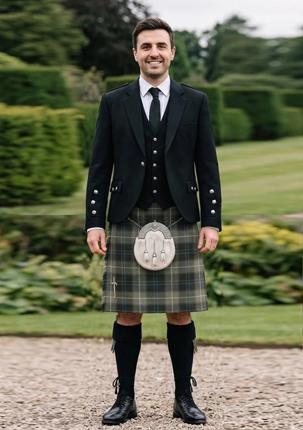 Traditional_Weathered_Patriot_tartan_Kilt_and_Argyle_Jacket_Kilt_Outfit_front_image