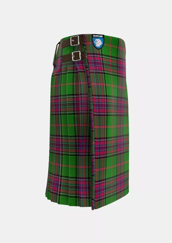 Traditional_Whyte_John_Family_Tartan_14359_kilt_right_image_with_pleated_design_and_adjustable_buckles_for_men