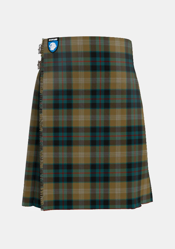 Traditional_Windsor_Tartan_kilt_4243_front_image_with_pleated_design_and_adjustable_buckles_for_men