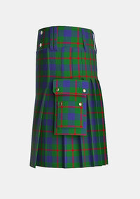 Utility_Agnew_tartan_182_kilt_left_image_with_pleated_design_and_adjustable_buckles_for_men