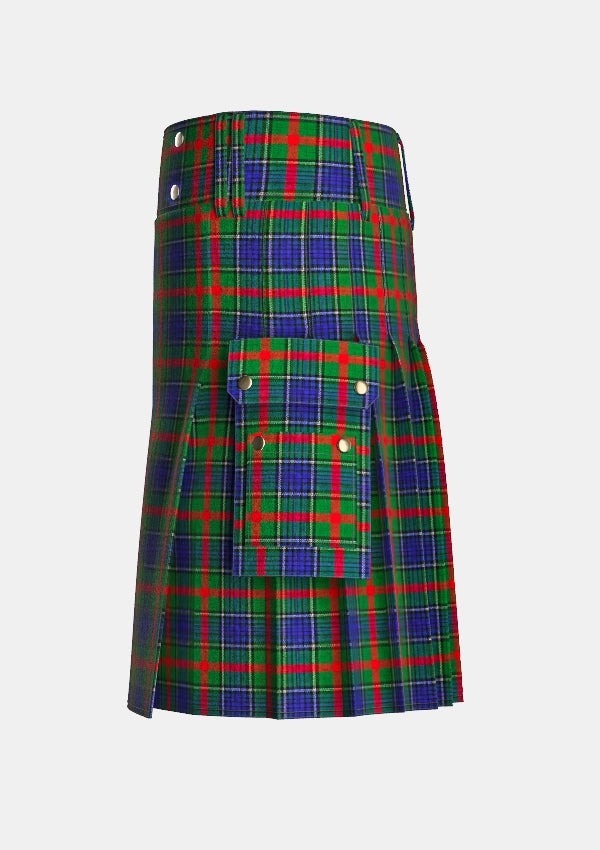 Utility_Aiton_Tartan_kilt_left_image_with_pleated_design_and_adjustable_buckles_for_men
