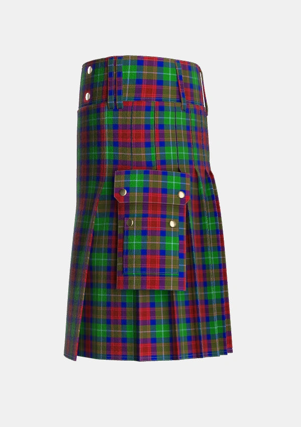 Utility_Akins_Clan_Personal_Tartan_2426_kilt_left_image_with_pleated_design_and_adjustable_buckles_for_men
