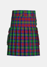 Utility_Akins_Clan_Tartan_2426_kilt_back_image_with_pleated_design_and_adjustable_buckles_for_men