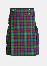 Utility_Akins_Clan_Tartan_2426_kilt_front_image_with_pleated_design_and_adjustable_buckles_for_men