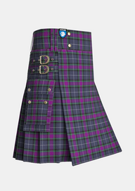 Utility_Alba_Tartan_3825_kilt_side_image_with_pleated_design_and_adjustable_buckles_for_men