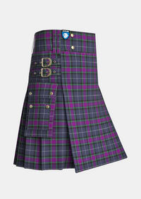 Utility_Alba_Tartan_3825_kilt_side_image_with_pleated_design_and_adjustable_buckles_for_men