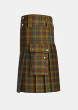 Utility_Allen_Northumbrian_Hunting_Tartan_10573_kilt_left_image_with_pleated_design_and_adjustable_buckles_for_men