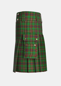 Utility_Allen_Northumbrian_Tartan_3208_kilt_left_image_with_pleated_design_and_adjustable_buckles_for_men
