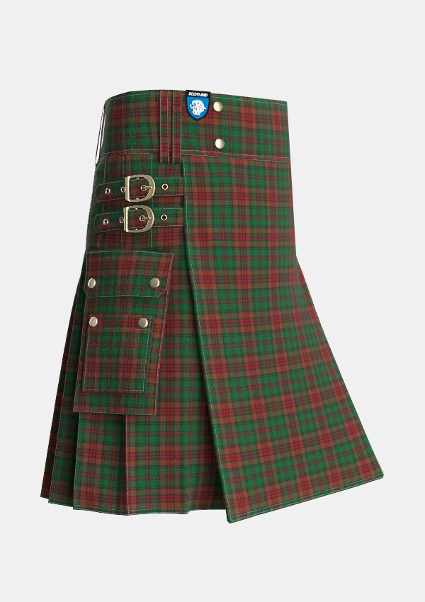 Utility_Anderson_Coulson_Bonner_1_Tartan_1182_kilt_side_image_with_pleated_design_and_adjustable_buckles_for_men