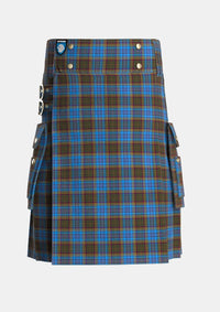 Utility_Anderson_Coulson_Bonner_2_Tartan_1350_kilt_front_image_with_pleated_design_and_adjustable_buckles_for_men