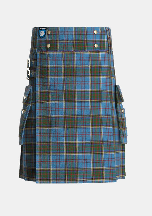 Utility_Anderson_MacGregor_Hastie_2_Tartan_1349_kilt_front_image_with_pleated_design_and_adjustable_buckles_for_men
