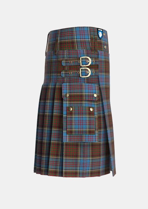 Utility_Anderson_MacGregor_Hastie_3_Tartan_1393_kilt_right_image_with_pleated_design_and_adjustable_buckles_for_men