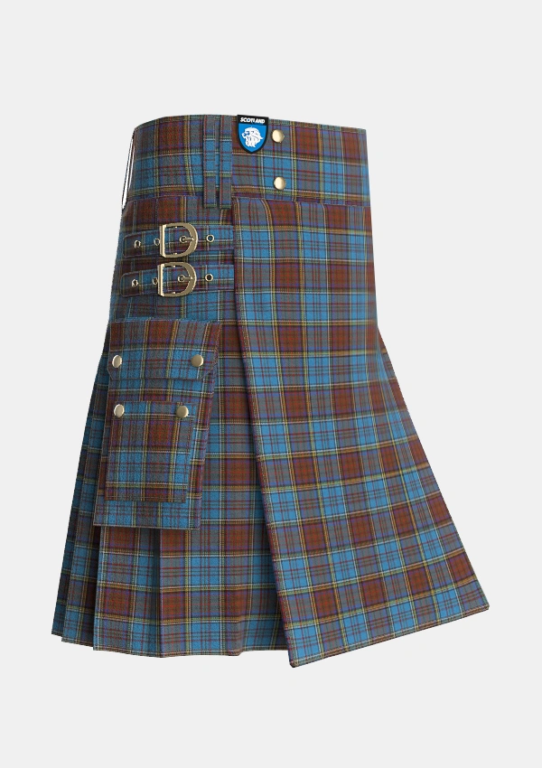Utility_Anderson_Paton_Tartan_1660_kilt_side_image_with_pleated_design_and_adjustable_buckles_for_men