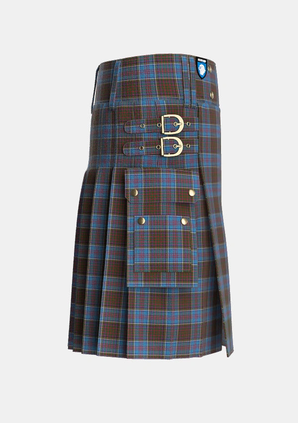 Utility_Anderson_STS_Tartan_1392_kilt_right_image_with_pleated_design_and_adjustable_buckles_for_men
