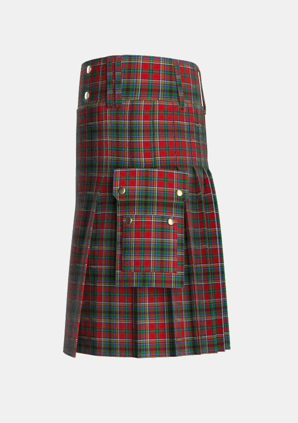 Utility_Anderson_of_Ardbrake_Tartan_7024_kilt_left_image_with_pleated_design_and_adjustable_buckles_for_men