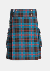 Utility_Angus_tartan_1179_kilt_front_image_with_pleated_design_and_adjustable_buckles_for_men