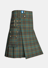Utility_Antrim_County_Tartan_2282_kilt_side_image_with_pleated_design_and_adjustable_buckles_for_men