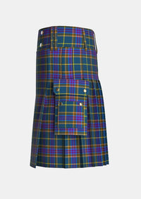 Utility_Arbuckle_John_Robertson_Tartan_12283_kilt_left_image_with_pleated_design_and_adjustable_buckles_for_men