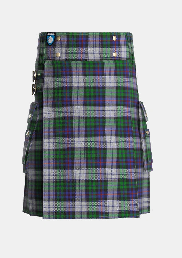 Utility_Argyle_Dress_Tartan_3602_kilt_front_image_with_pleated_design_and_adjustable_buckles_for_men