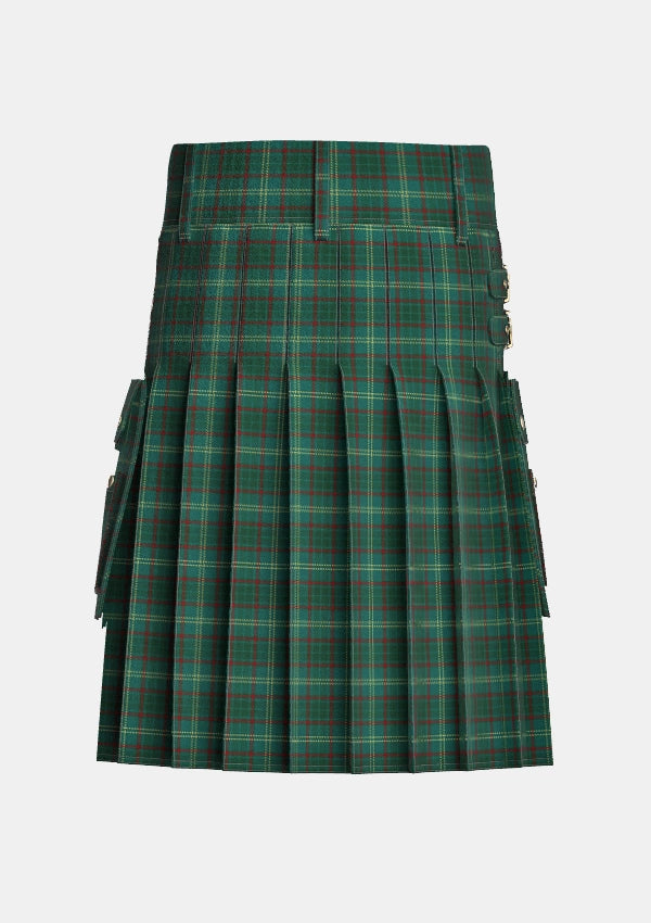 Utility_Armagh_County_Tartan_2276_kilt_back_image_with_pleated_design_and_adjustable_buckles_for_men