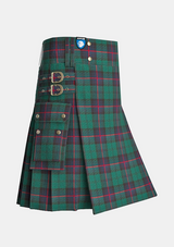 Utility_Armstrong_tartan_kilt_side_image_with_pleated_design_and_adjustable_buckles_for_men