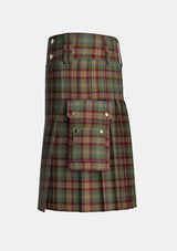 Utility_Auld_Scotland_Tartan_7303_kilt_left_image_with_pleated_design_and_adjustable_buckles_for_men