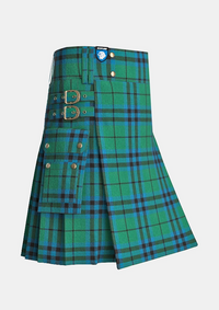 Utility_Austin_Ancient_Tartan_kilt_side_image_with_pleated_design_and_adjustable_buckles_for_men
