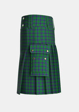 Utility_Austin_Tartan_254_kilt_left_image_with_pleated_design_and_adjustable_buckles_for_men