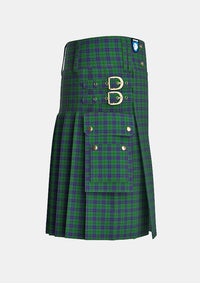 Utility_Austin_Tartan_254_kilt_right_image_with_pleated_design_and_adjustable_buckles_for_men