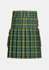 Utility_Avalon_Calvert_Tartan_kilt_back_image_with_pleated_design_and_adjustable_buckles_for_men