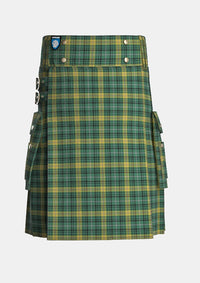 Utility_Avalon_Calvert_Tartan_kilt_front_image_with_pleated_design_and_adjustable_buckles_for_men