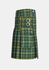 Utility_Avalon_Calvert_Tartan_kilt_right_image_with_pleated_design_and_adjustable_buckles_for_men