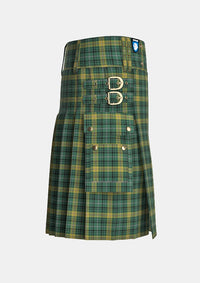 Utility_Avalon_Calvert_Tartan_kilt_right_image_with_pleated_design_and_adjustable_buckles_for_men