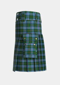 Utility_Ayrton_Tartan_1345_kilt_left_image_with_pleated_design_and_adjustable_buckles_for_men