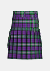 Utility_Baillie_Highland_Society_Tartan_kilt_back_image_with_pleated_design_and_adjustable_buckles_for_men