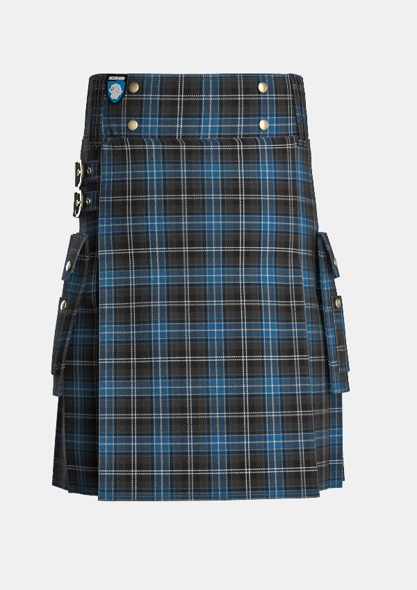 Utility_Bain_Tom_Tartan_12167_kilt_front_image_with_pleated_design_and_adjustable_buckles_for_men