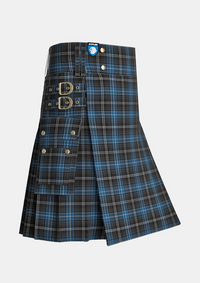 Utility_Bain_Tom_Tartan_12167_kilt_side_image_with_pleated_design_and_adjustable_buckles_for_men