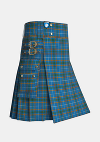 Utility_Bains_of_Caithness_tartan_6158_kilt_side_image_with_pleated_design_and_adjustable_buckles_for_men