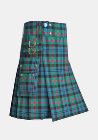 Utility_Baird_Ancient_Tartan_kilt_side_image_with_pleated_design_and_adjustable_buckles_for_men