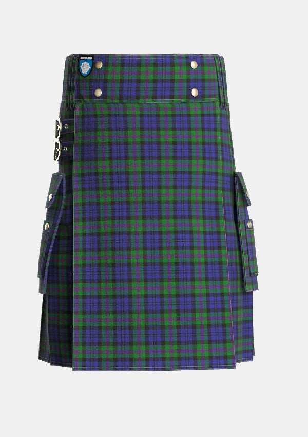 Utility_Baird_Modern_Tartan_104_kilt_front_image_with_pleated_design_and_adjustable_buckles_for_men